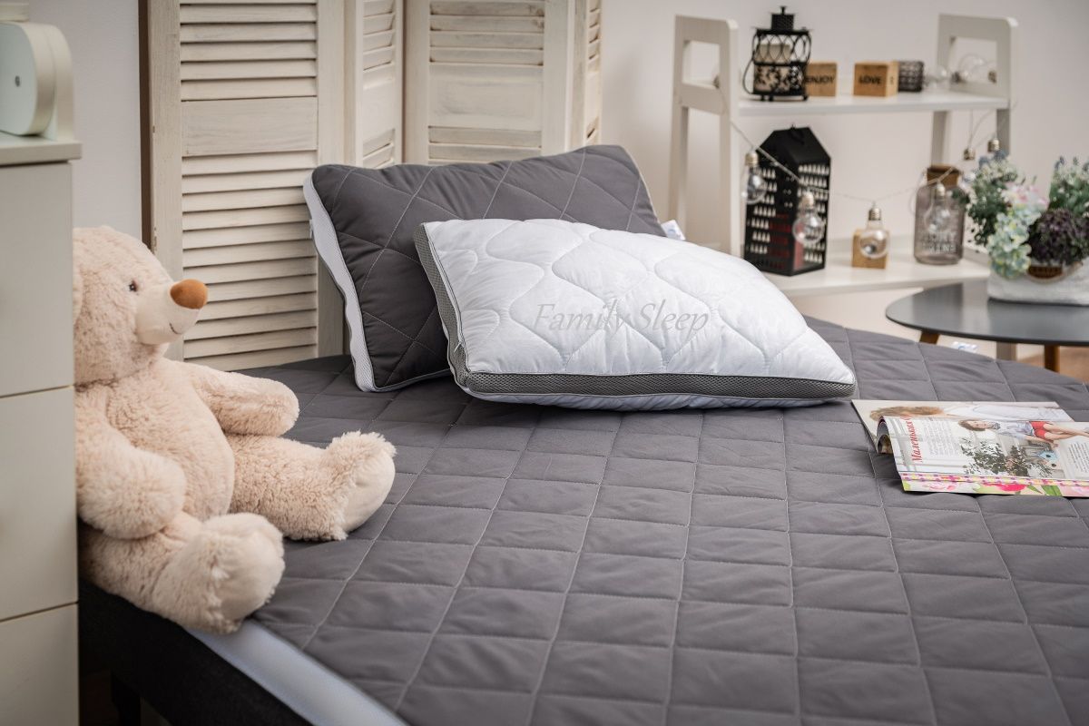 Тонкий матрас-топпер Family Sleep Gray-White Rain - 150х190 см