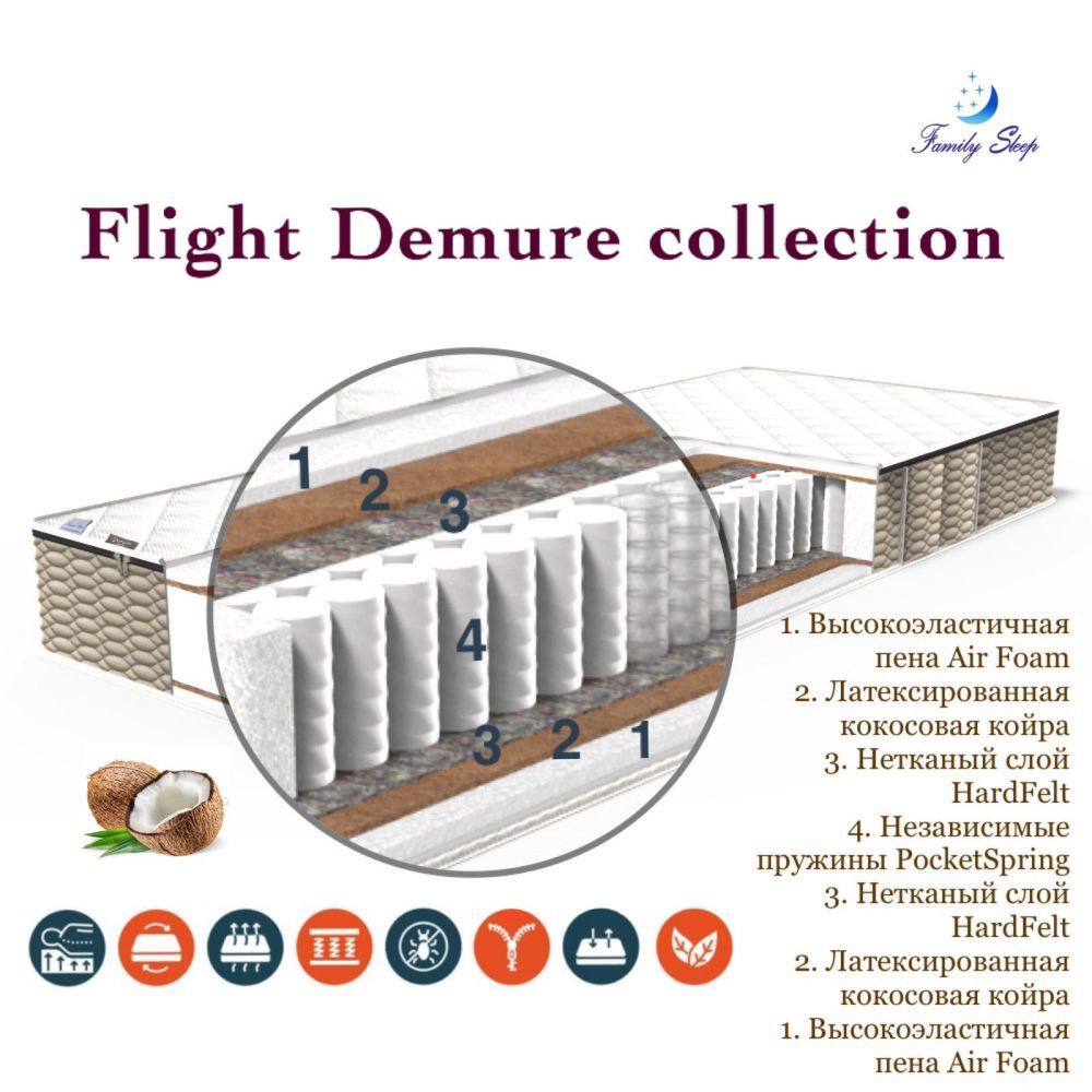 Ортопедичний матрац Flight Demure Collection 120x200 см