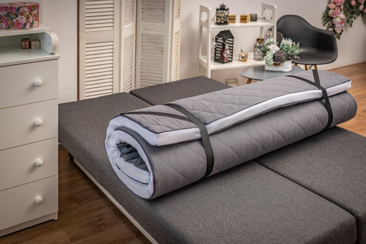 Тонкий матрац-топпер Family Sleep Gray-White Sky - 160х200 см